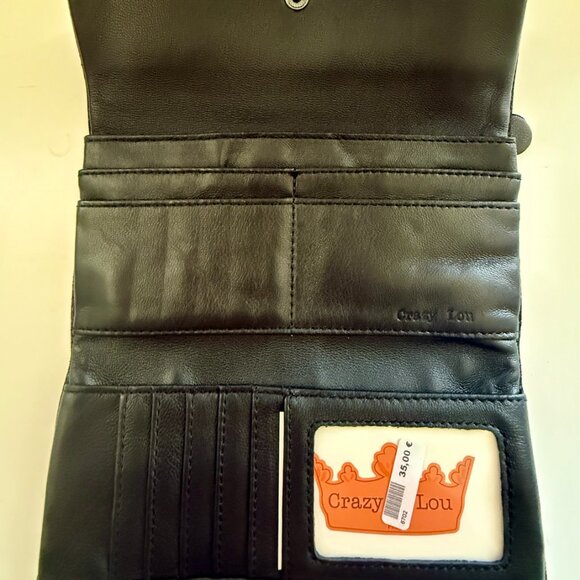 Crazy Lou Paris Wallet Shiny Dark Brown - Picture 2 of 6